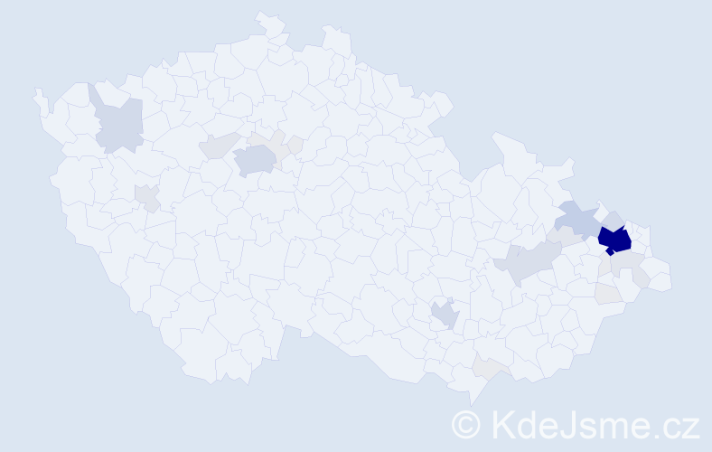 Příjmení: 'Pyšová', počet výskytů 104 v celé ČR