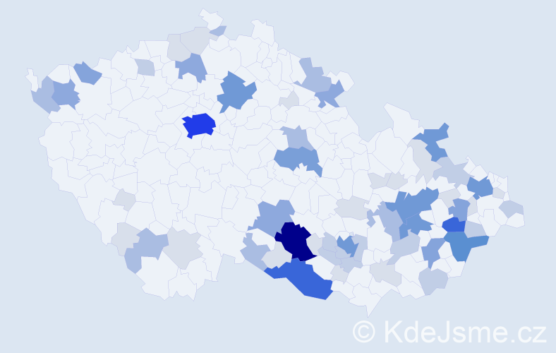 Příjmení: 'Hambálek', počet výskytů 205 v celé ČR