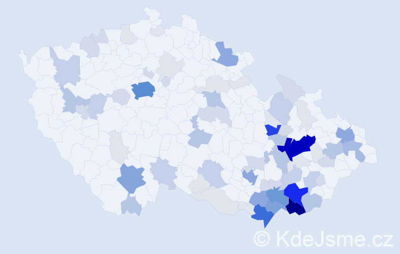 Příjmení: 'Nejezchleba', počet výskytů 304 v celé ČR
