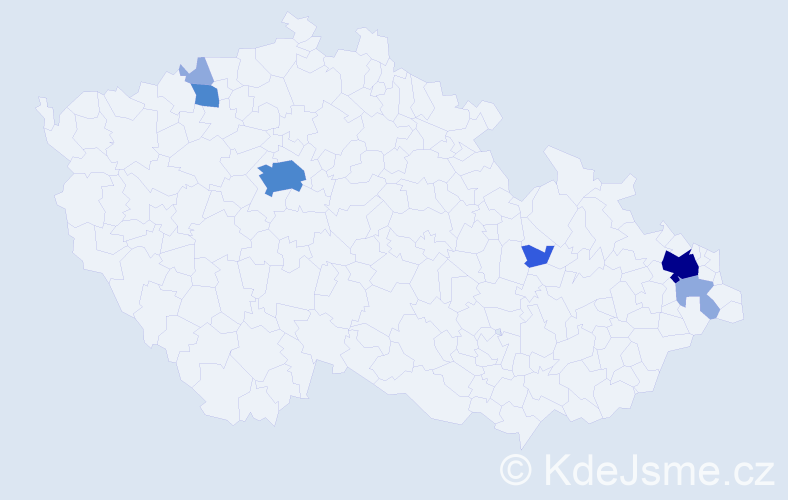 Příjmení: 'Kocembová', počet výskytů 14 v celé ČR