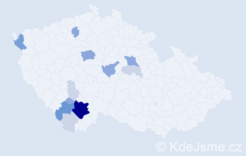 Příjmení: 'Rotbauer', počet výskytů 38 v celé ČR
