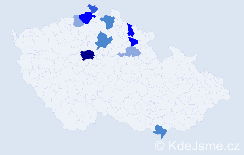 Příjmení: 'Voděrková', počet výskytů 28 v celé ČR
