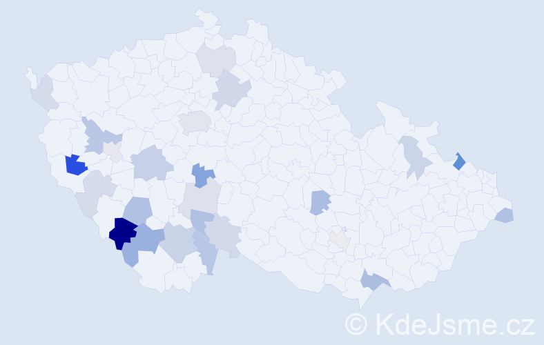 Příjmení: 'Chvál', počet výskytů 48 v celé ČR