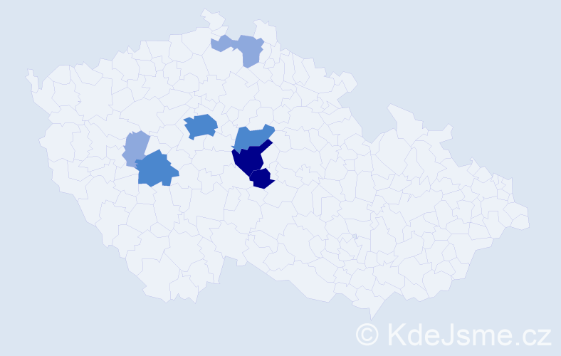 Příjmení: 'Kakáček', počet výskytů 31 v celé ČR