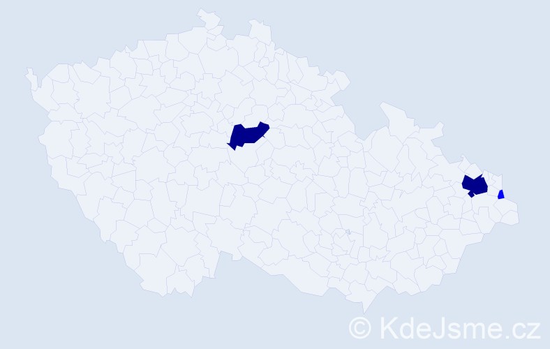 Příjmení: 'Baričič', počet výskytů 5 v celé ČR