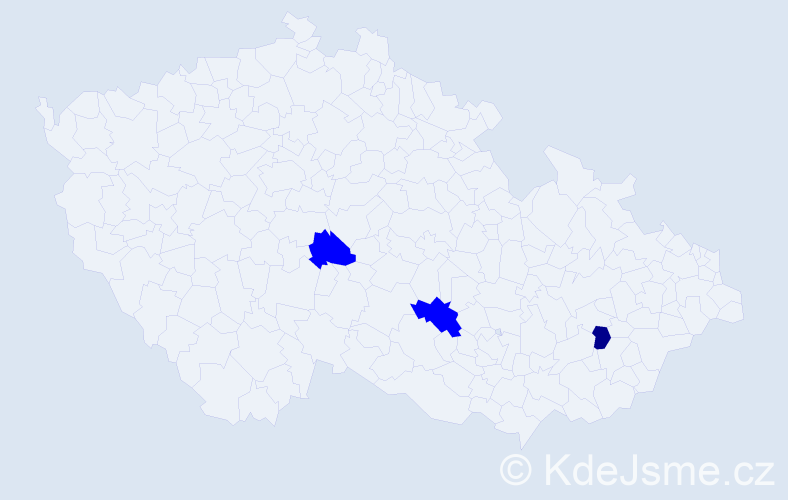 Příjmení: 'Kevická', počet výskytů 4 v celé ČR