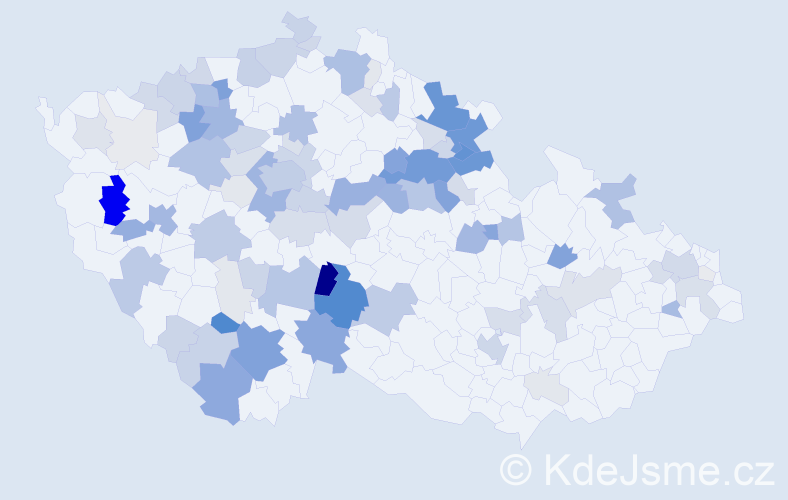 Příjmení: 'Kačer', počet výskytů 403 v celé ČR