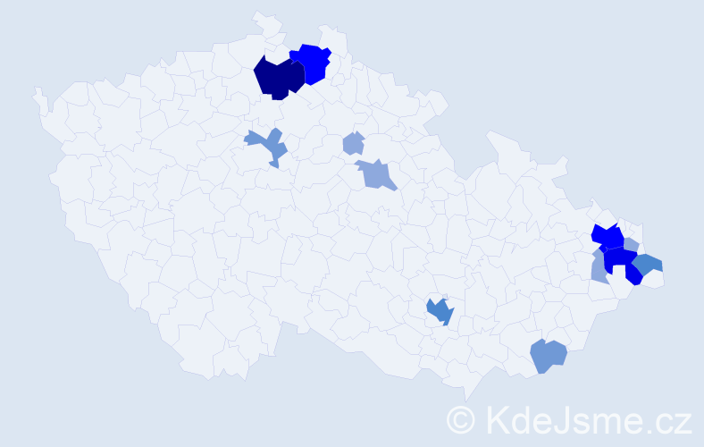Příjmení: 'Rabatin', počet výskytů 34 v celé ČR