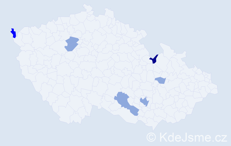 Příjmení: 'Macejáková', počet výskytů 16 v celé ČR