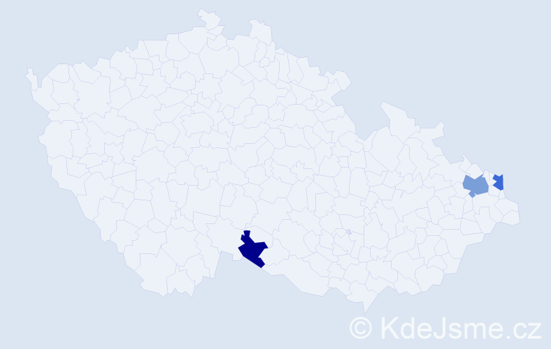 Příjmení: 'Šráček', počet výskytů 6 v celé ČR
