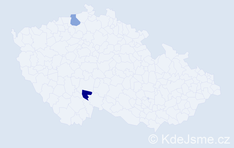 Příjmení: 'Bilyj', počet výskytů 2 v celé ČR
