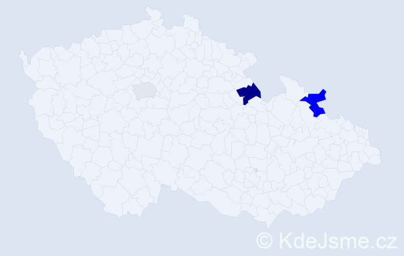 Příjmení: 'Zakálová', počet výskytů 5 v celé ČR