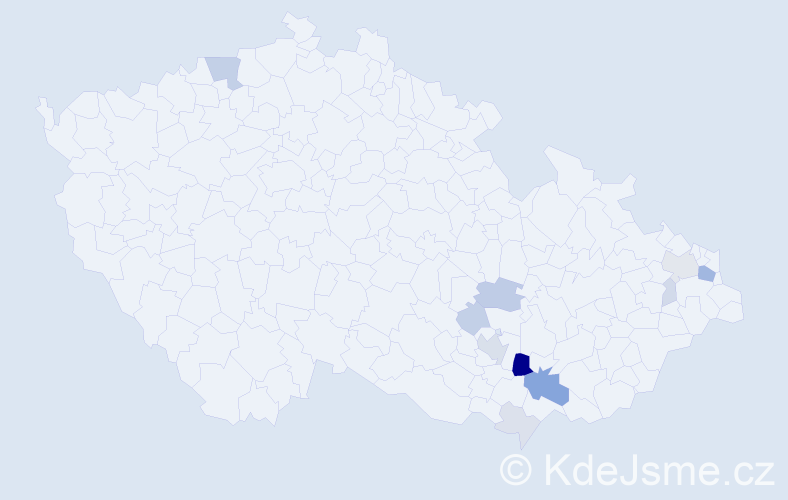 Příjmení: 'Zástřešek', počet výskytů 32 v celé ČR