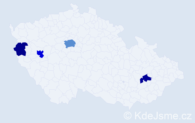 Příjmení: 'Kuštein', počet výskytů 14 v celé ČR