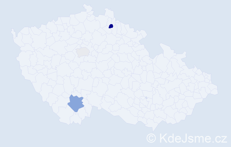 Příjmení: 'Kudl', počet výskytů 4 v celé ČR