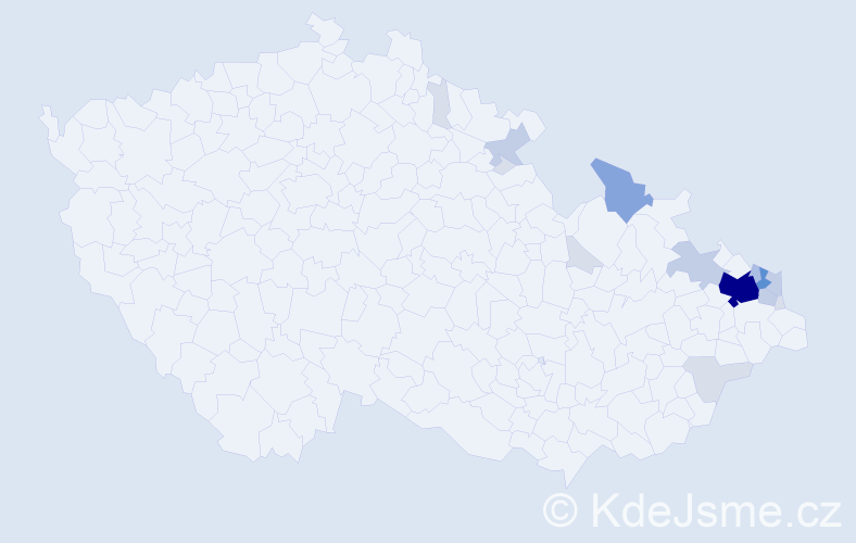 Příjmení: 'Pěčonková', počet výskytů 51 v celé ČR