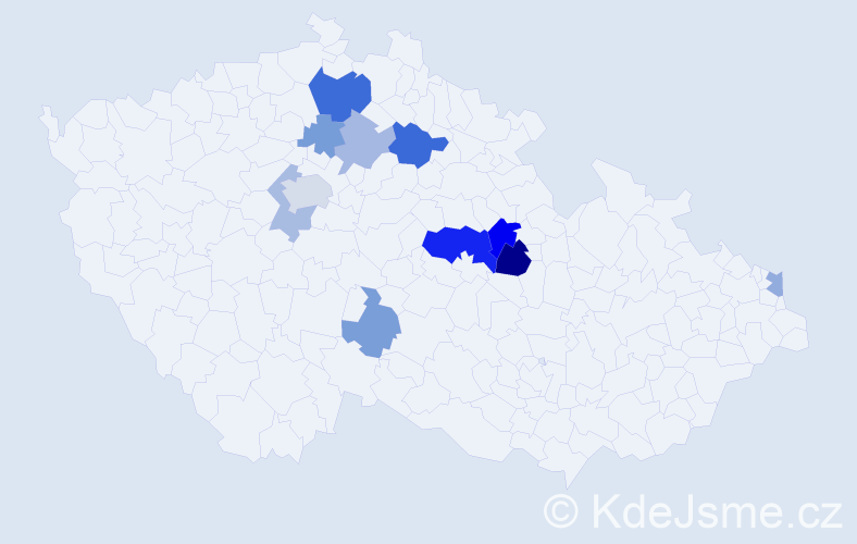 Příjmení: 'Blajda', počet výskytů 21 v celé ČR