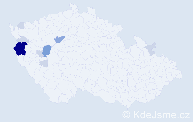 Příjmení: 'Terela', počet výskytů 25 v celé ČR