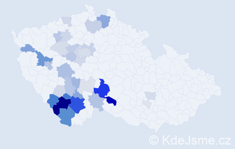 Příjmení: 'Ira', počet výskytů 120 v celé ČR