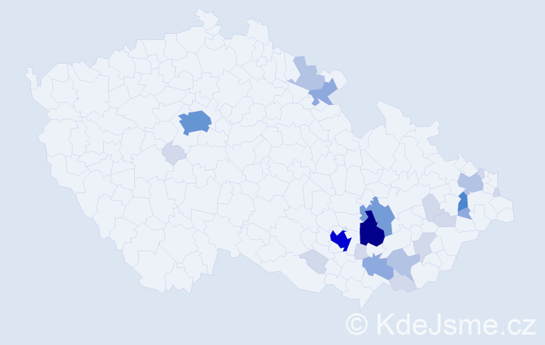 Příjmení: 'Kyprová', počet výskytů 73 v celé ČR