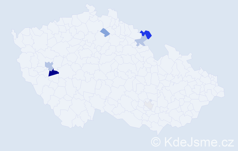 Příjmení: 'Hátaš', počet výskytů 14 v celé ČR