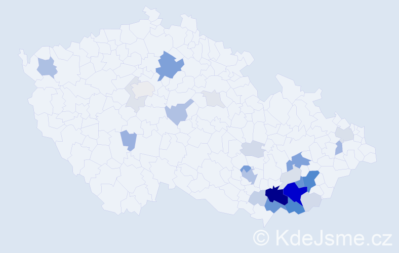 Příjmení: 'Trlida', počet výskytů 111 v celé ČR