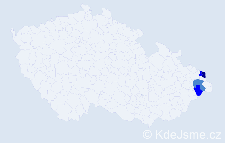 Příjmení: 'Mlkviková', počet výskytů 8 v celé ČR