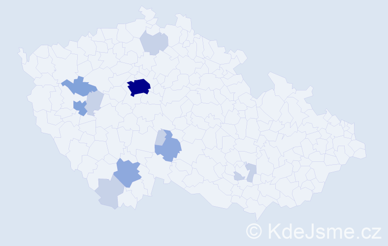 Příjmení: 'Mayrová', počet výskytů 27 v celé ČR