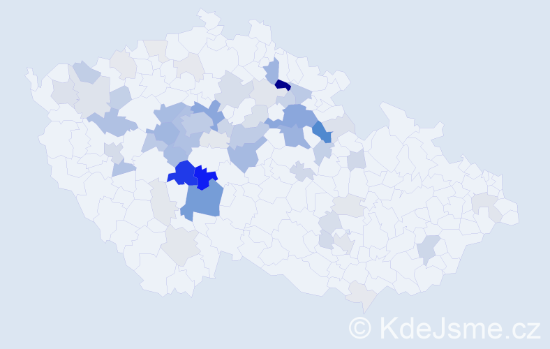 Příjmení: 'Včeláková', počet výskytů 222 v celé ČR
