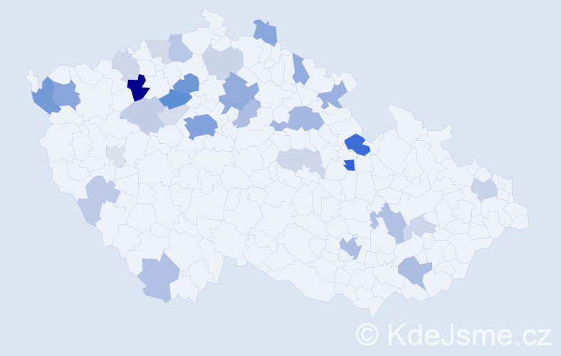 Příjmení: 'Ali', počet výskytů 88 v celé ČR