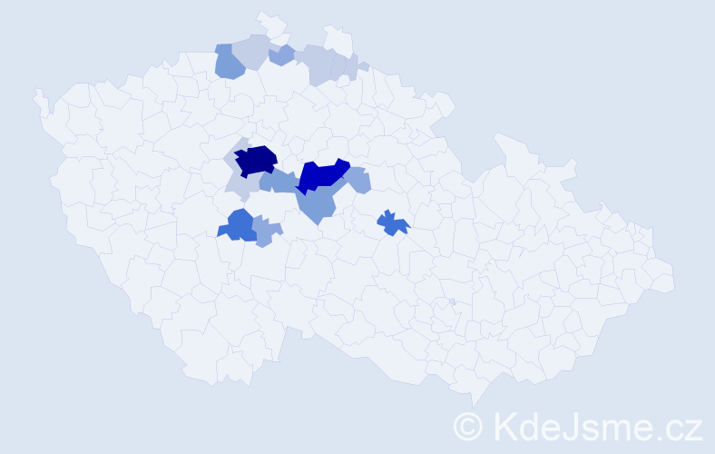 Příjmení: 'Rejholec', počet výskytů 53 v celé ČR