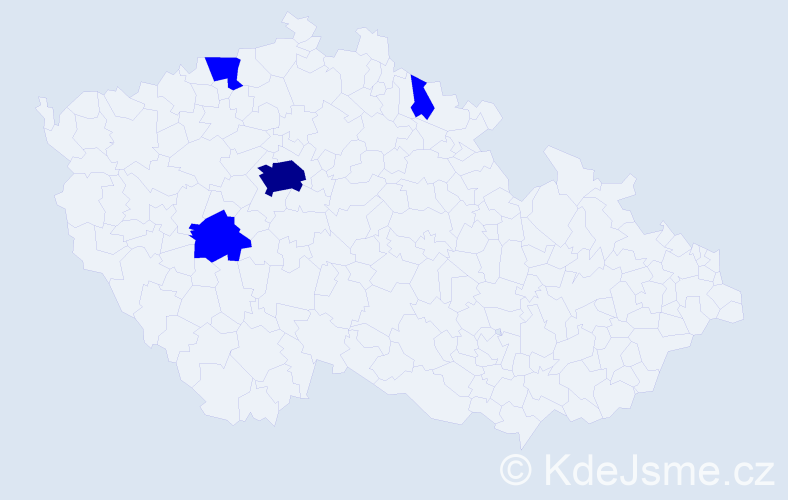 Příjmení: 'Prpičová', počet výskytů 5 v celé ČR
