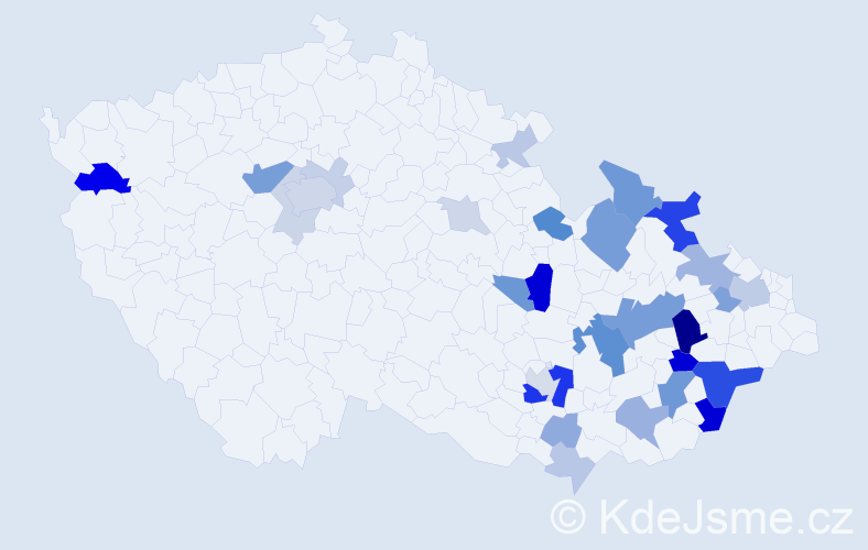 Příjmení: 'Macenauerová', počet výskytů 82 v celé ČR