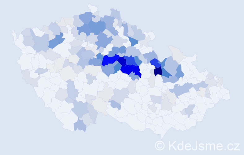 Příjmení: 'Kubelka', počet výskytů 818 v celé ČR