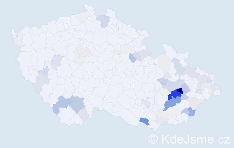 Příjmení: 'Caletka', počet výskytů 284 v celé ČR