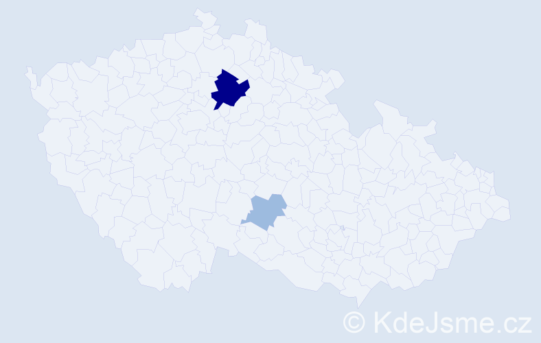 Příjmení: 'Nevstával', počet výskytů 5 v celé ČR