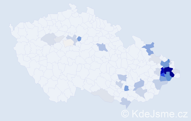 Příjmení: 'Žabenský', počet výskytů 115 v celé ČR