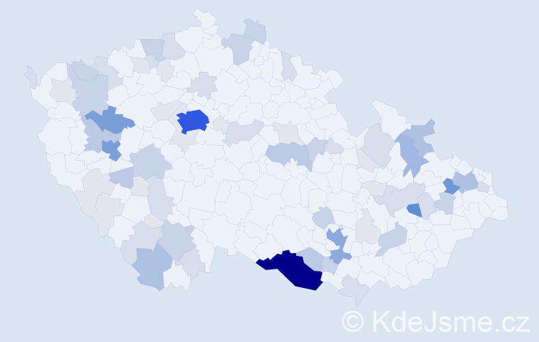 Příjmení: 'Popp', počet výskytů 245 v celé ČR