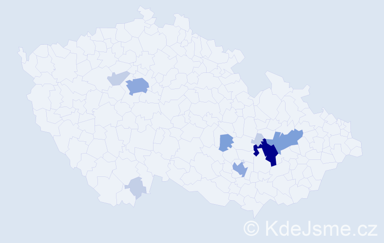 Příjmení: 'Grumlíková', počet výskytů 24 v celé ČR