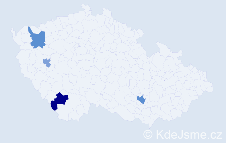 Příjmení: 'Wechslerová', počet výskytů 6 v celé ČR