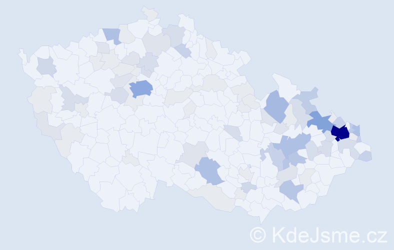 Příjmení: 'Hajduková', počet výskytů 263 v celé ČR