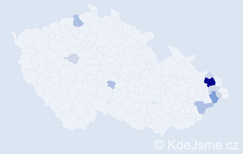 Příjmení: 'Pavlán', počet výskytů 28 v celé ČR