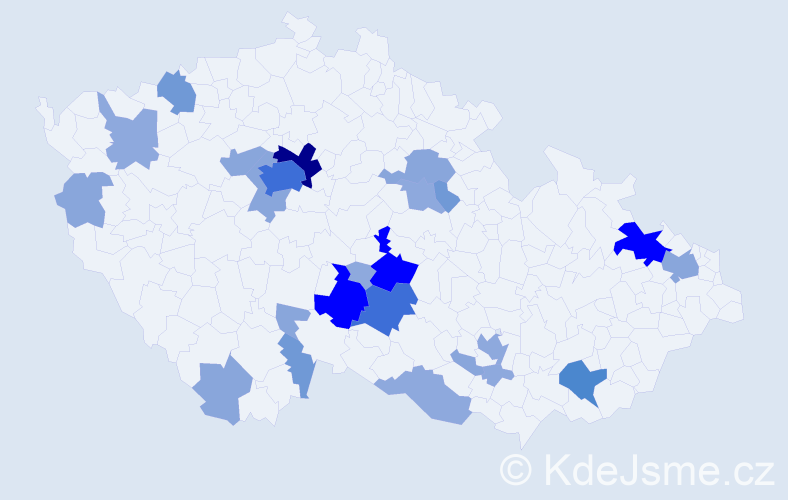 Příjmení: 'Truplová', počet výskytů 75 v celé ČR