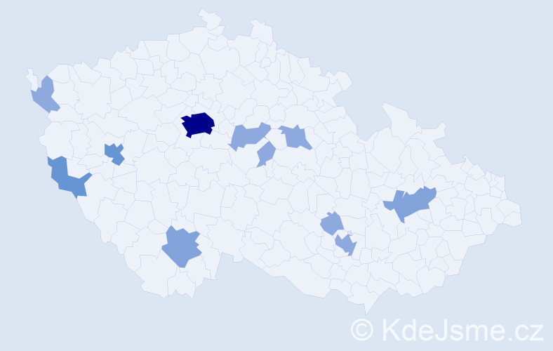 Příjmení: 'Kukhar', počet výskytů 24 v celé ČR