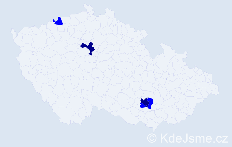 Příjmení: 'Krojer', počet výskytů 6 v celé ČR