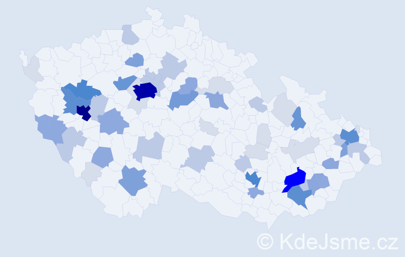 Příjmení: 'Chocholatá', počet výskytů 198 v celé ČR