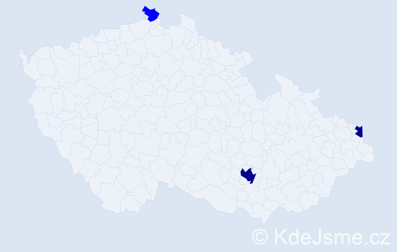 Příjmení: 'Abdullahu', počet výskytů 5 v celé ČR