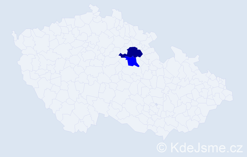 Příjmení: 'Kviz', počet výskytů 3 v celé ČR