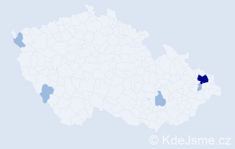 Příjmení: 'Csőlle', počet výskytů 8 v celé ČR