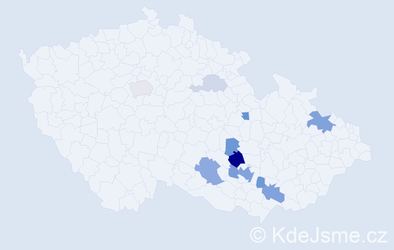 Příjmení: 'Peringer', počet výskytů 26 v celé ČR